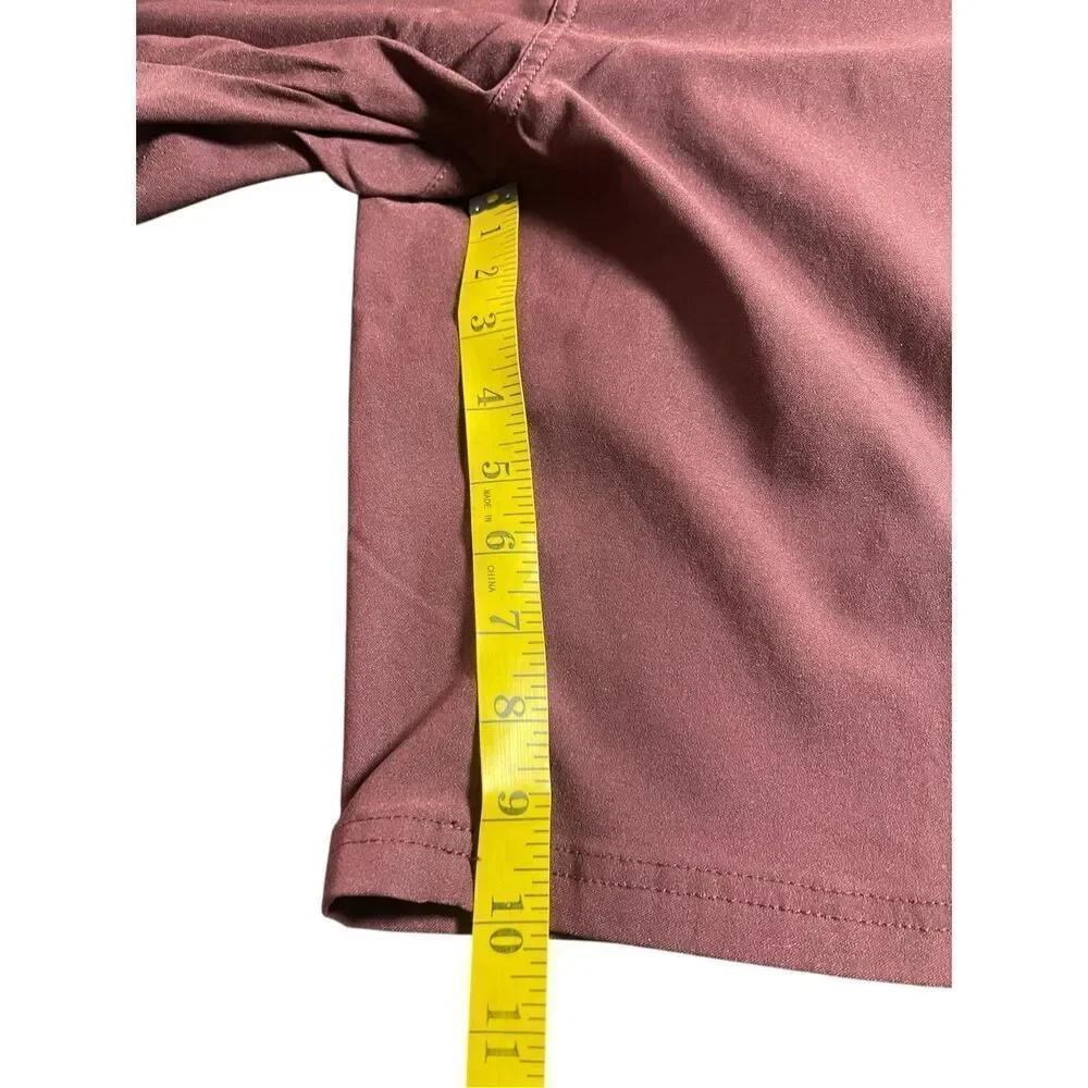 Prana Mens Maroon Standard Fit Flat Front Casual Chino Shorts Size 36/11